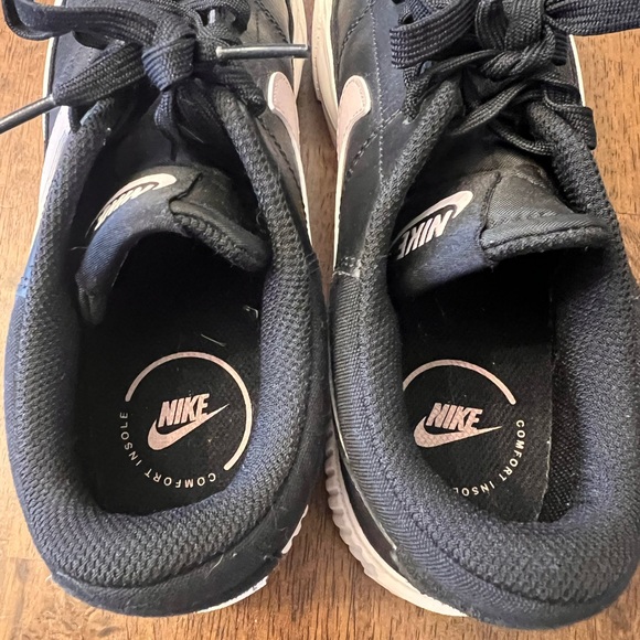 Nike Court Vision Low Platform Sneakers Black White Women’s 8.5 Leather - Picture 4 of 8